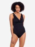 Lauren Ralph Lauren Ruffle Front Shaping Swimsuit, Black