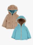 Frugi Baby Ted Fleece Reversible Jacket, Multi, Multi