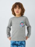 John Lewis Kids' Galaxy Crew Graphic Long Sleeve T-Shirt, Marl Grey