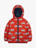 Frugi Kids' Reversible Toasty Trail Rhino Friends Jacket, Multi