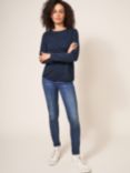 White Stuff Cassie Cotton Long Sleeve T-Shirt, French Navy