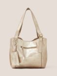 White Stuff Hannah Leather Tote Bag, Gold