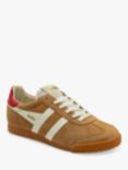Gola Classics Elan Suede Lace Up Trainers, Caramel/White/Red