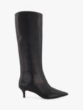 Dune Smooth Leather Kitten Heel Knee High Boots