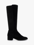 Dune Wide Fit Tayla Suede Knee Length Boot, Black