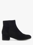 Dune Wide Fit Pippie Suede Block Heel Ankle Boots, Black