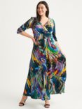 Scarlett & Jo Verity Velvet Brushstroke Print Maxi Dress, Black/Multi