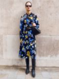 Jigsaw Haze Midi Floral Skirt, Blue/Multi