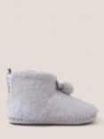 White Stuff Faux Fur Pom Pom Bootie Slippers, Light Grey