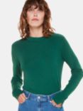 Whistles Mia Fitted Crew Neck Jumper, Dark Green