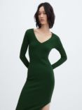 Mango Goleta Slim Fit Midi Dress, Green