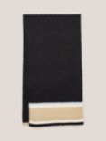 White Stuff Fine Knit Colour Block Wool Blend Scarf, Black/Multi