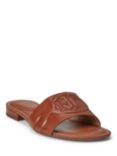 Lauren Ralph Lauren Allegra Leather Slider Sandals, Deep Saddle Tan