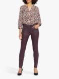 NYDJ Ami Skinny Coated Jeans, Dark Cherry