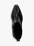 Dune Promising Block Heel Leather Ankle Boots, Black, Black
