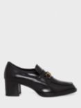 Hobbs Laura Leather Heeled Loafers, Black