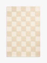 John Lewis Modern Checkerboard Rug, White Ivory