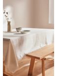John Lewis Fringe Rectangular Cotton Linen Tablecloth