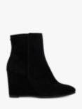 Dune Optimism Suede Wedge Heel Ankle Boots, Black