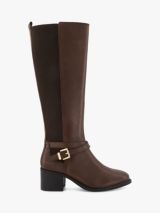 Dune Tildy Leather Knee High Boots, Brown