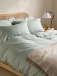 John Lewis Soft & Silky Tencel 300 Thread Count Fitted Sheet, Sage