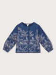 Monsoon Kids' Woodland Quilted Jacket, Navy/Multi