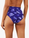 Accessorize Paisley High Waisted Bikini Bottoms, Blue Indigo