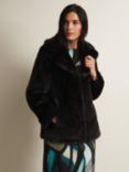 Phase Eight Megan Short Faux Fur Coat, Black