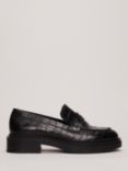 Phase Eight Chunky Leather Loafers, Black