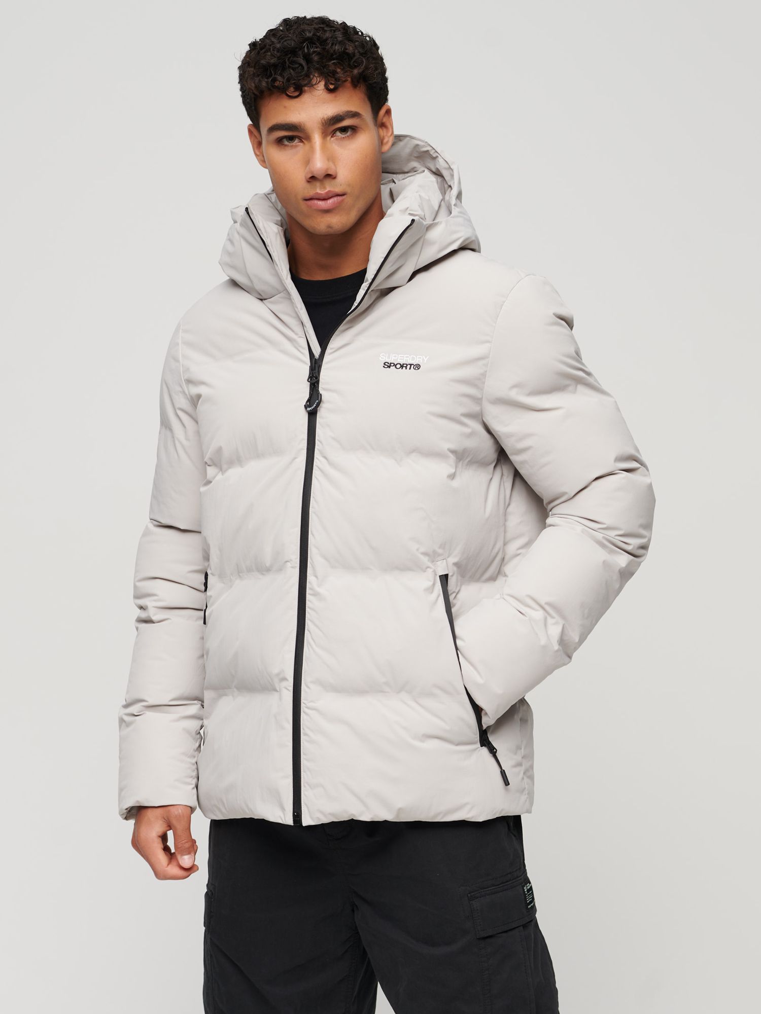 Grey Moonlight Puffer John Jacket, at Hooded Partners Lewis Superdry & Boxy