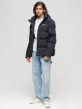 Superdry Hooded Boxy Puffer Jacket, Eclipse Navy