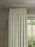 John Lewis Amara Print Pair Blackout/Thermal Lined Pencil Pleat Curtains, Sage