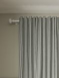 John Lewis Conwy Stripe Print Pair Lined Hidden Tab Top Curtains, Myrtle Green