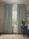 John Lewis Conwy Stripe Weave Pair Lined Hidden Tab Top Curtains, Myrtle Green