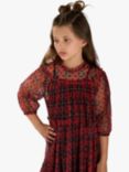 Angel & Rocket Kids' Cara Tartan Spot Dress, Red
