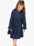 Angel & Rocket Kids' Sophia Jacquard Star Tiered Dress, Navy
