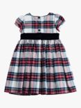 Trotters Kids' Victoria Stewart Tartan Velvet Belt Party Dress, Multi