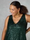 Live Unlimited Curve Sequin Vest Top, Green