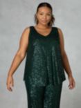 Live Unlimited Curve Sequin Vest Top, Green, Green