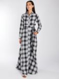 Aab Open Weave Check Maxi Dress, White