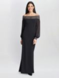 Gina Bacconi Vanessa Crepe Maxi Dress, Black