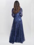 Gina Bacconi Isabel Embroidered Maxi Dress, Navy