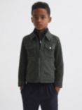 Reiss Kids' Pike Suede Jacket, Forest Green