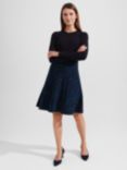 Hobbs Gill Knitted Dress, Navy Blue