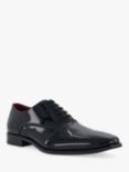 Dune Swallow Wide Fit Patent Leather Oxford Shoes, Black