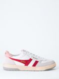 Gola Hawk Leather Low Top Trainers, Raspberry