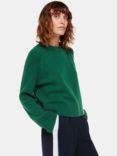 Whistles Anna Wool Blend Crew Neck Jumper, Turquoise