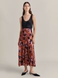 Ghost Mariana Ikat Print Midi Skirt, Rust