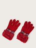 Monsoon Kids' Bow Ring Detail Gloves, Red
