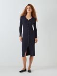 John Lewis ANYDAY Knit Button Through Cardigan Dress, Navy